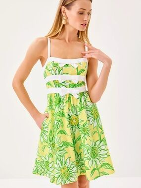 Lilly Pulitzer Cheri Limoncello Sunbelievable Fit & Flare Minidress Size 8 NWT